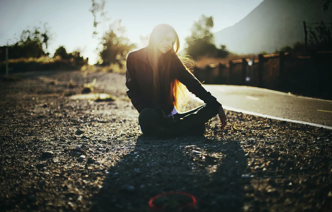 Photo wallpaper girl, golden hour, Liquid Silver Sunshine
