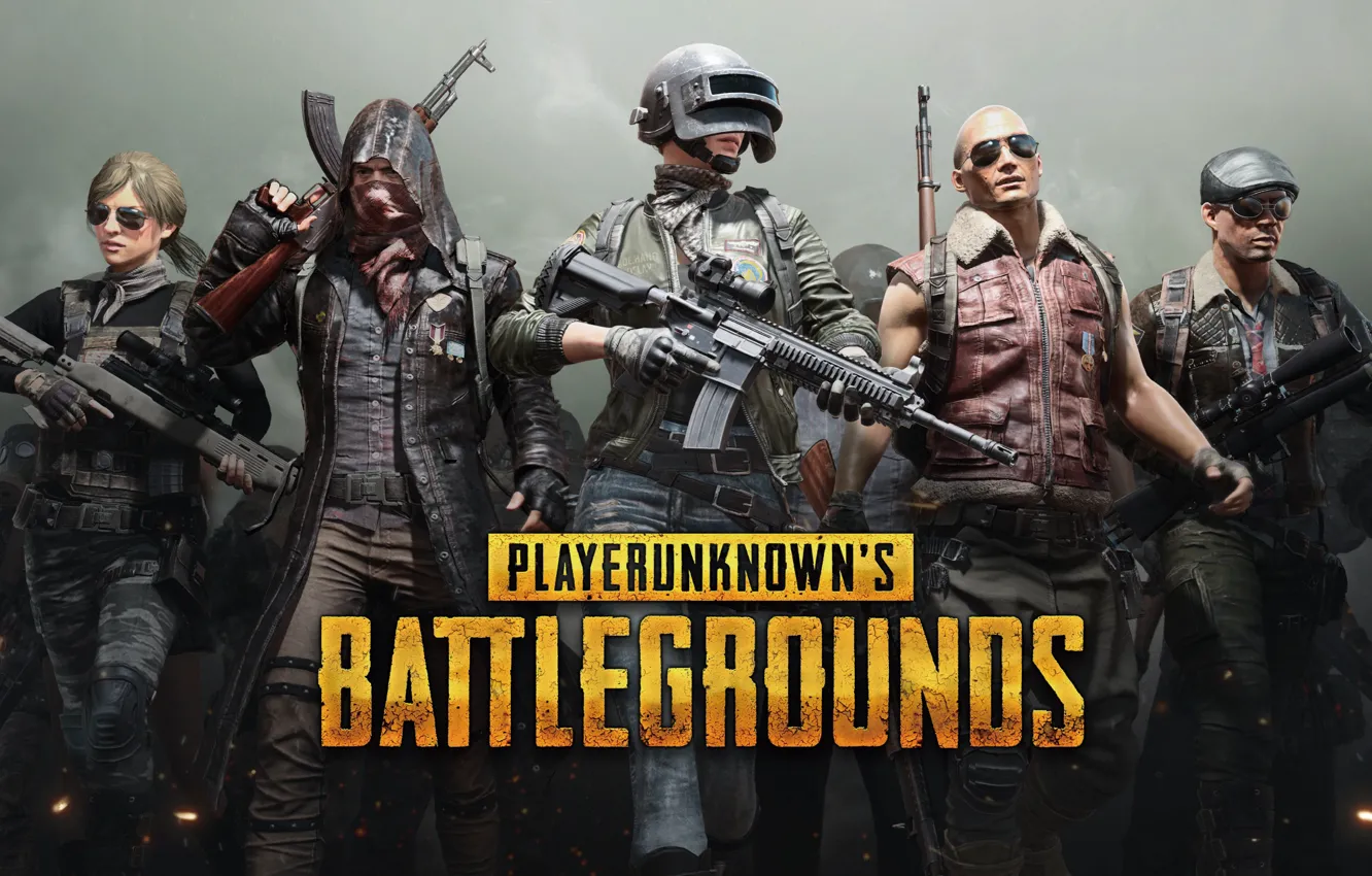 Photo wallpaper weapons, the inscription, the game, logo, game, characters, Character, pubg