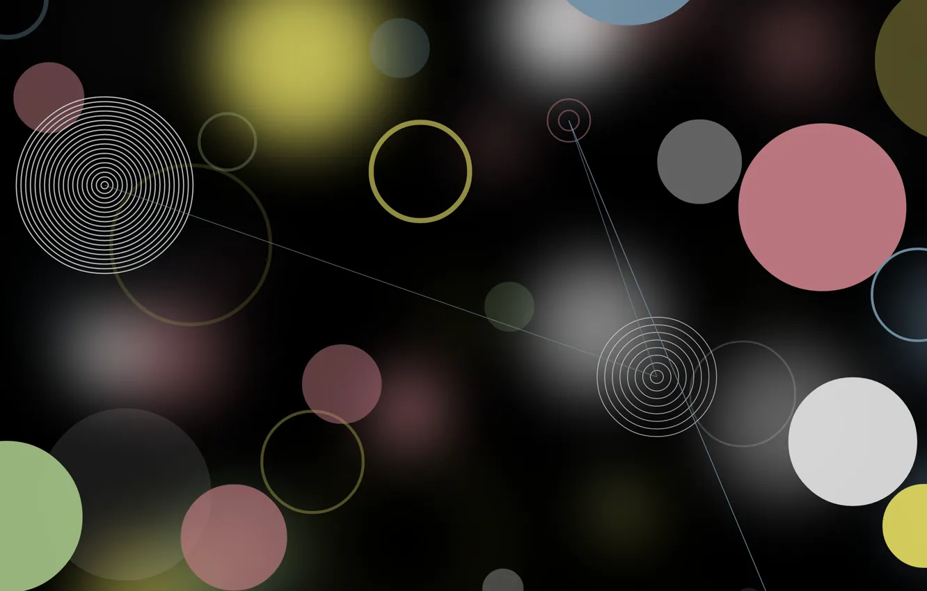 Photo wallpaper circles, abstraction, glare, background, blue, black, pink