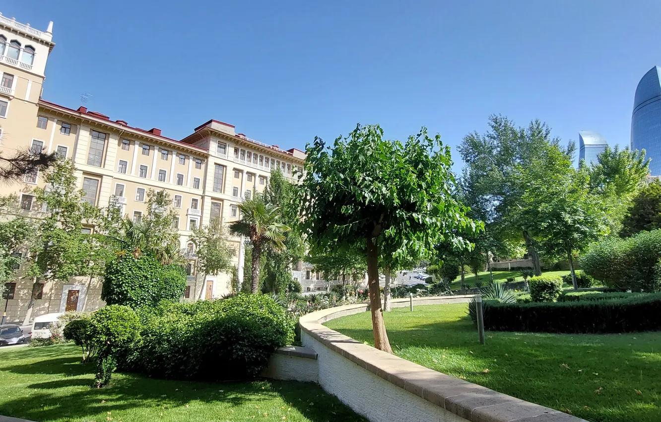 Photo wallpaper The building, Park, Azerbaijan, Azerbaijan, Baku, Baku
