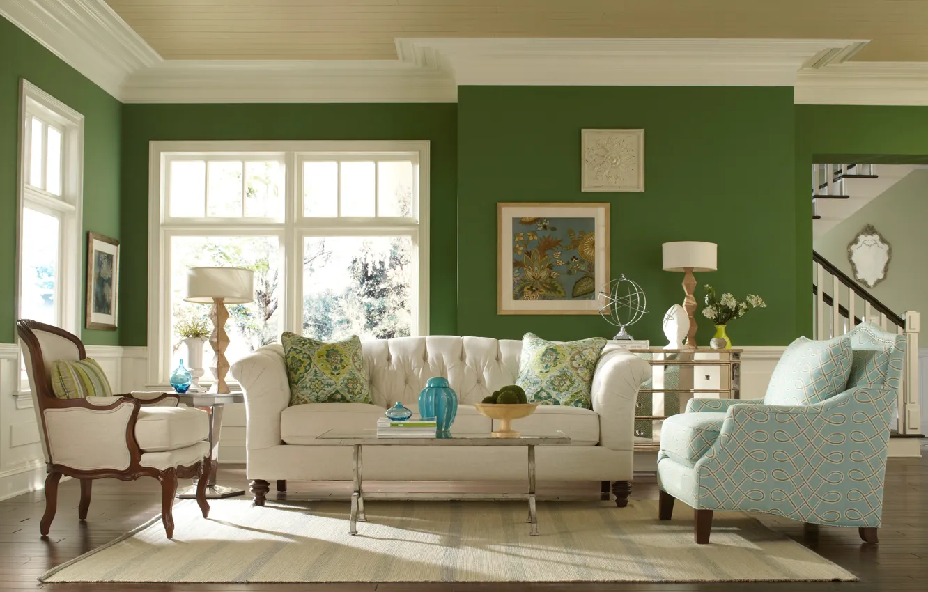 Photo wallpaper design, Villa, interior, living room