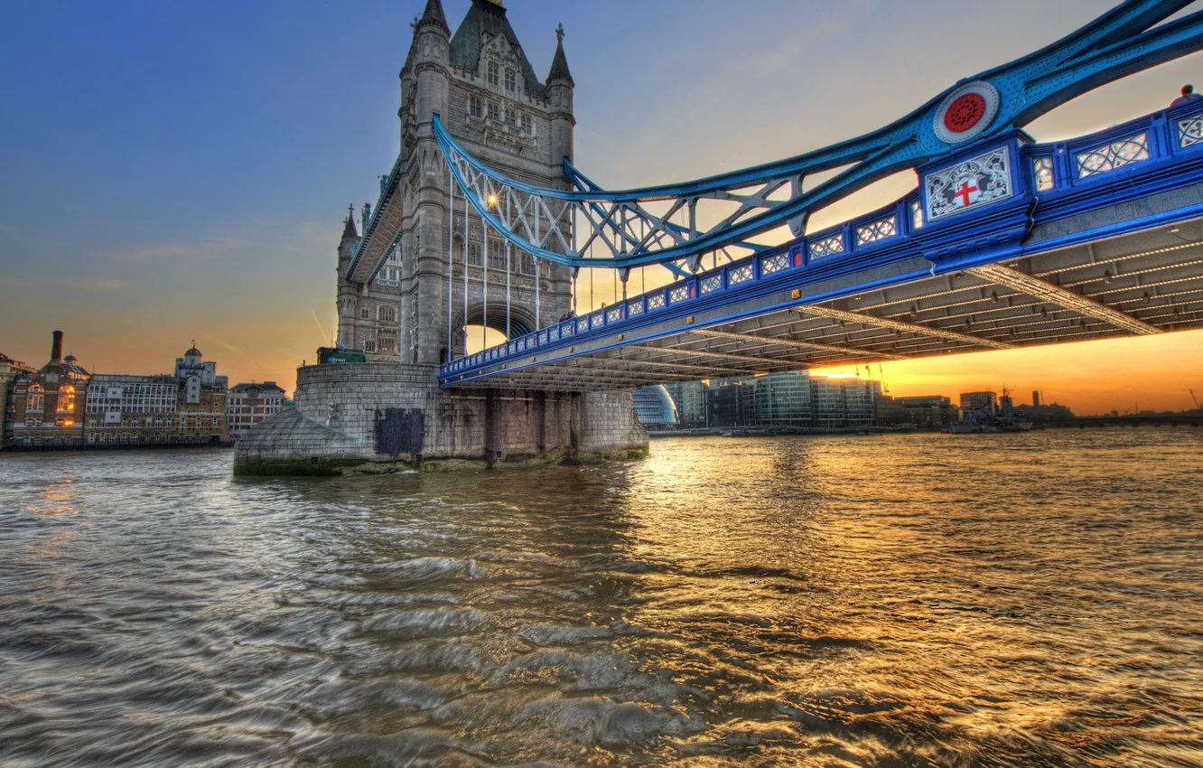 Photo wallpaper river, England, London, Tower bridge
