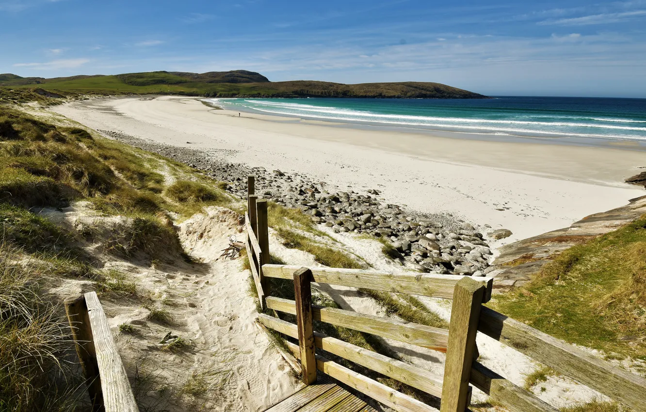 Photo wallpaper sea, beach, shore, the descent