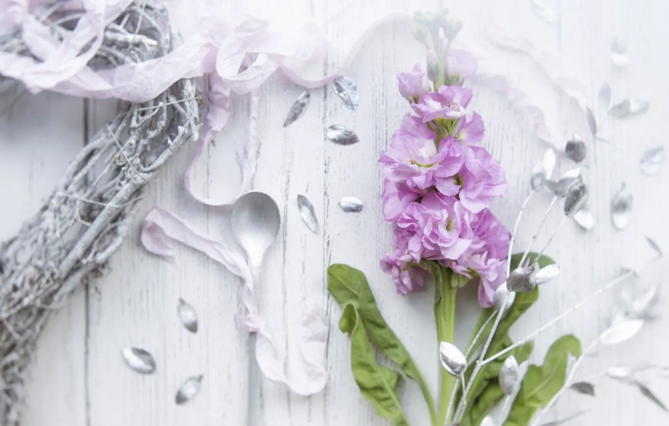 Photo wallpaper flowers, composition, gillyflower