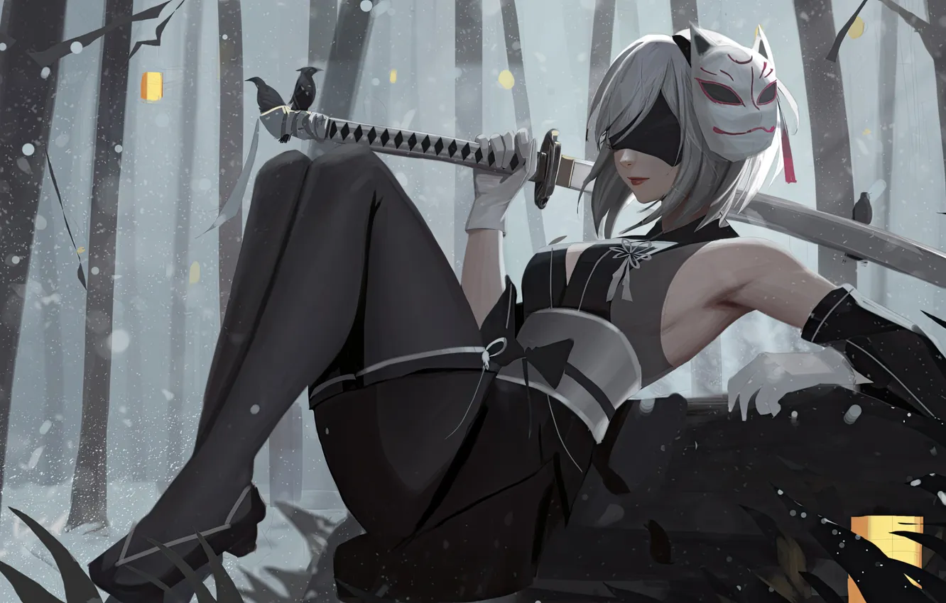 Photo wallpaper game, 2B NieR Automata, analyzing
