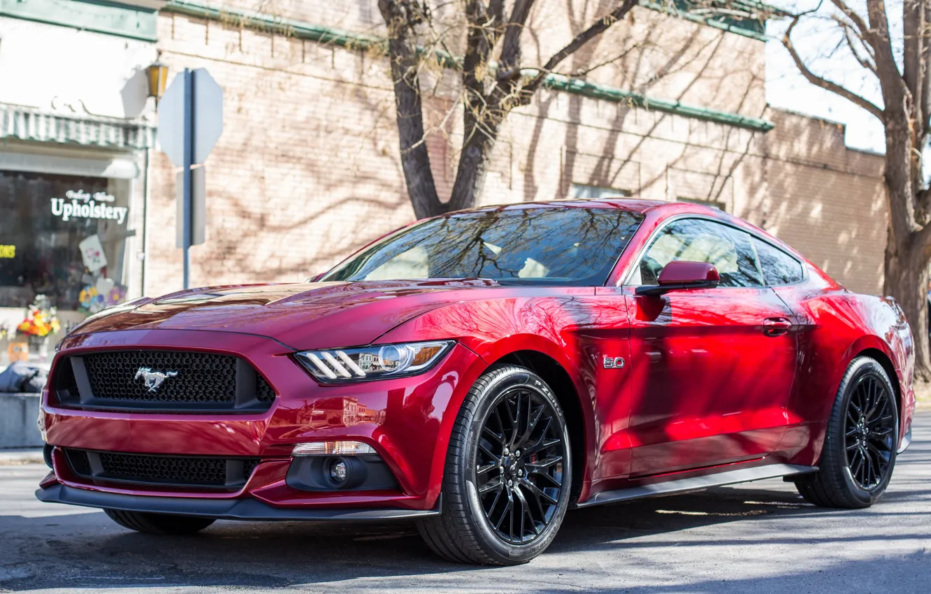 Photo wallpaper Mustang, Ford, street, 2015
