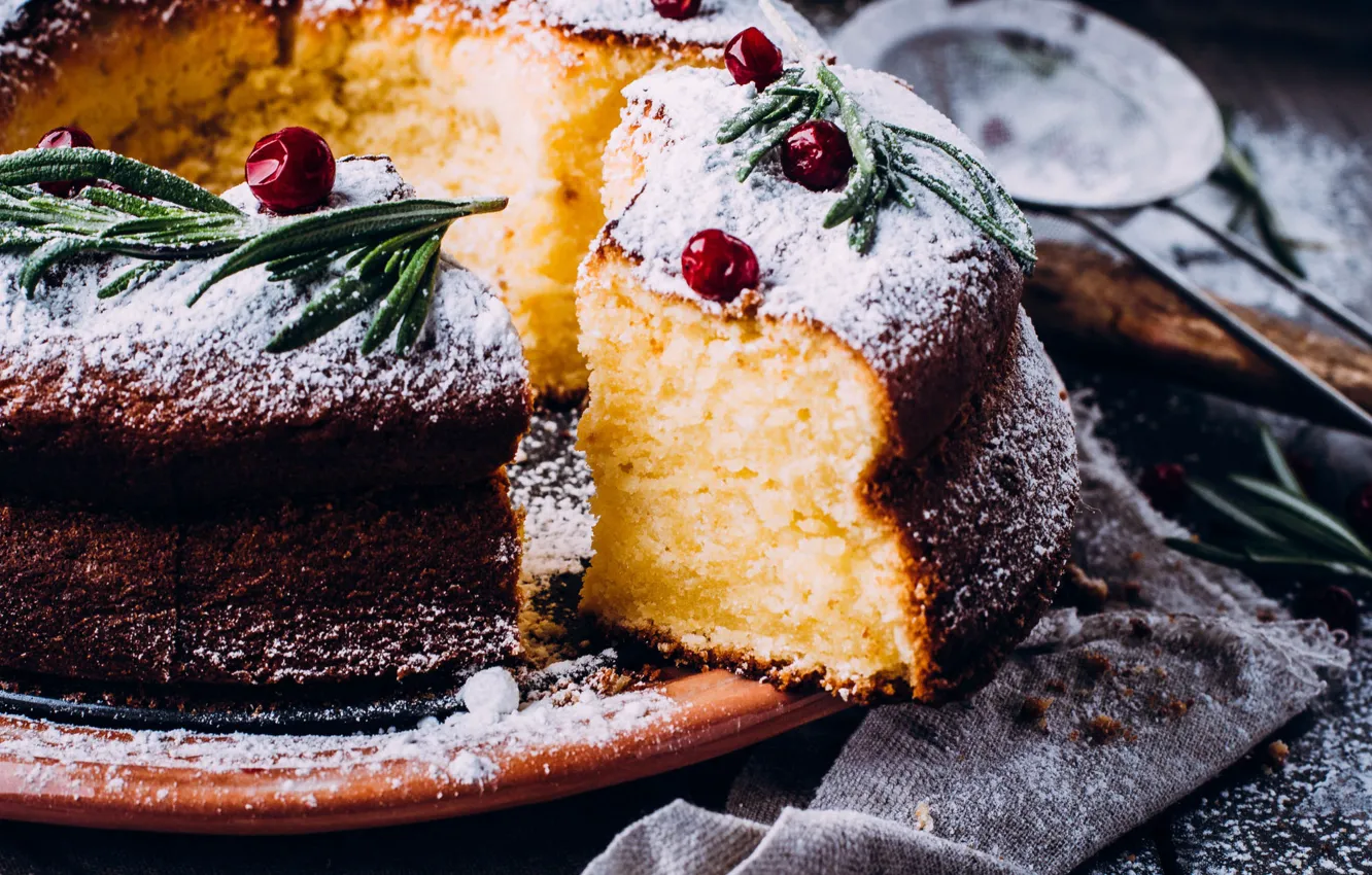 Photo wallpaper berries, pie, dessert, cupcakes