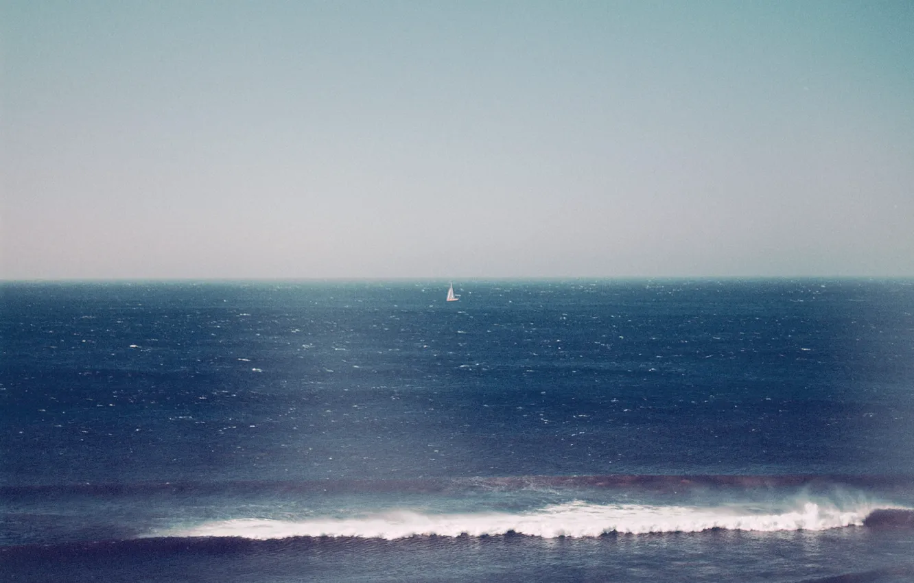 Photo wallpaper waves, sea, ocean, wind, sunny, sail