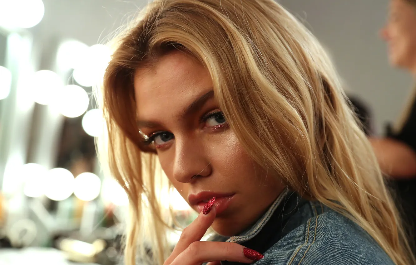 Photo wallpaper look, model, blonde, Stella Maxwell