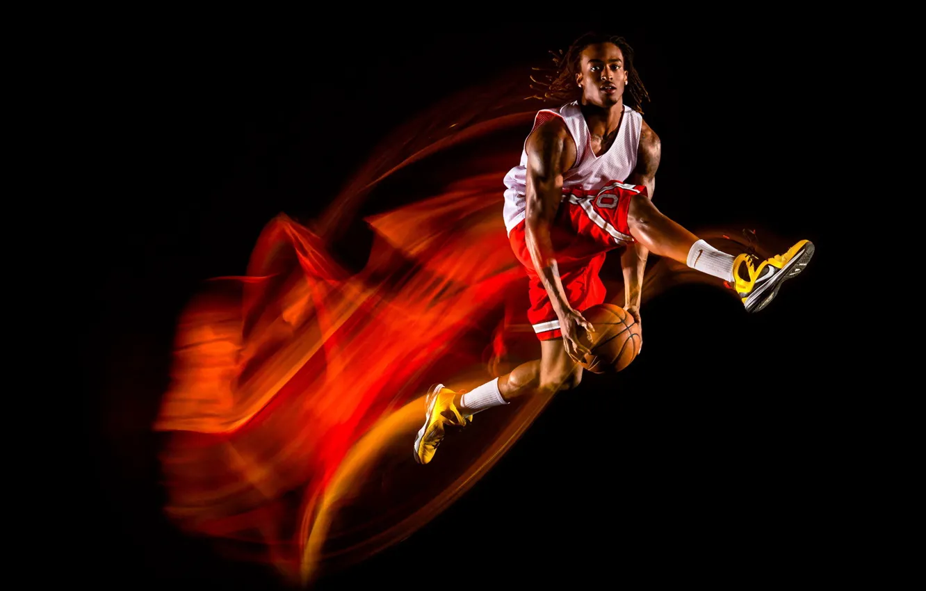 Photo wallpaper basketball, athlete, Trajectories