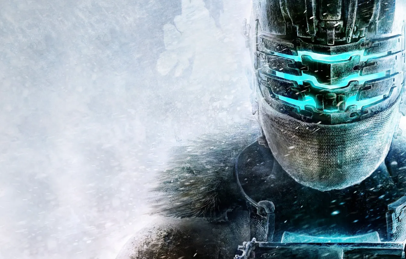Photo wallpaper snow, helmet, armor, Isaac Clarke, Electronic Arts, Dead Space 3, Isaac Clarke, Visceral Games