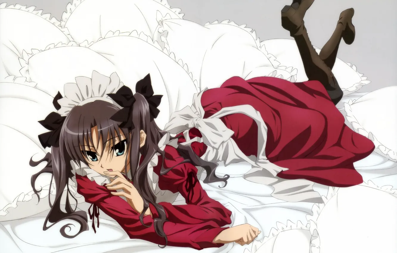 Photo wallpaper girl, the maid, Rin, Tohsaka Rin, Fate stay night, Fate / Stay Night