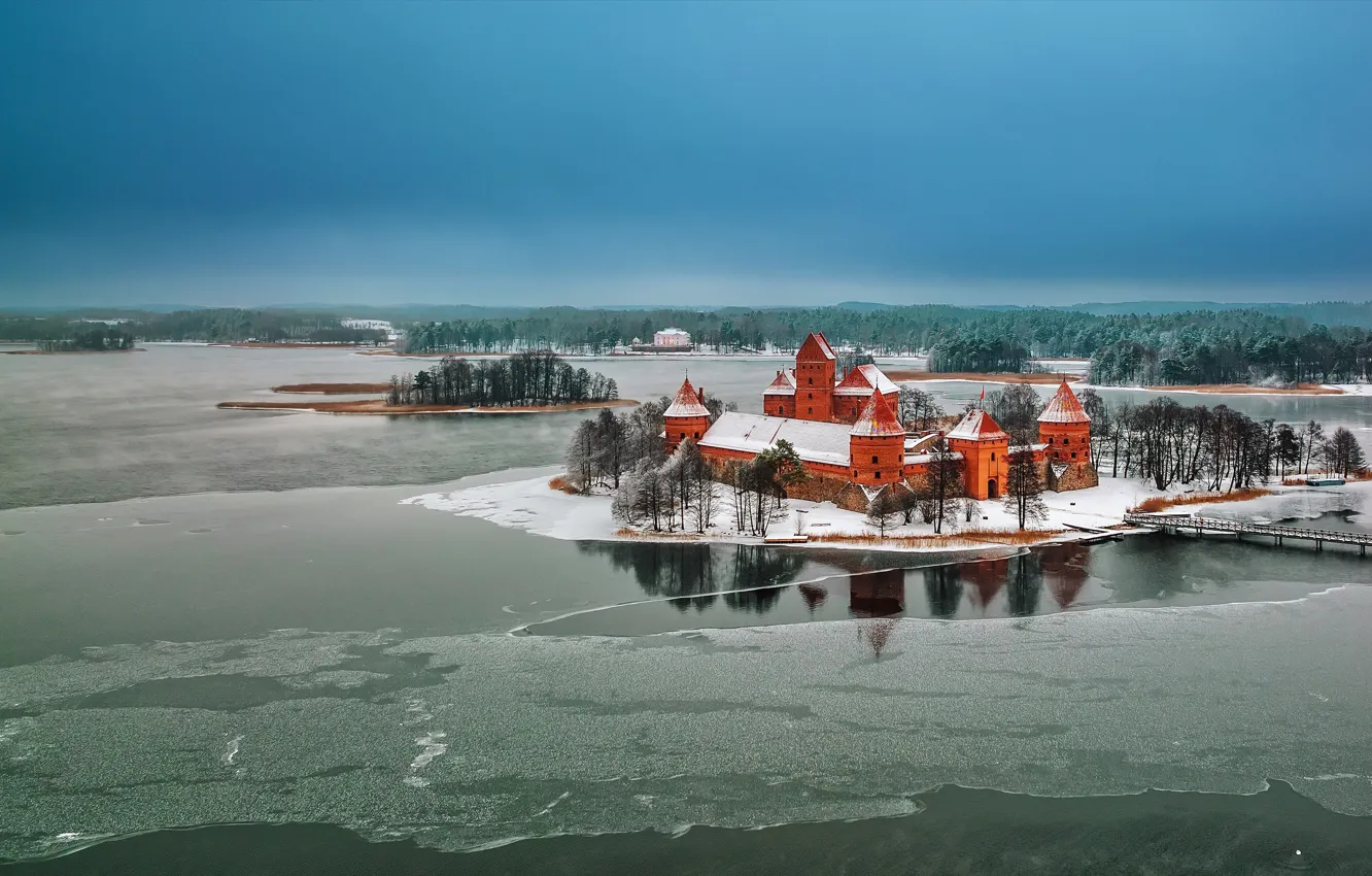 Photo wallpaper Trakai, Lithuania, winter