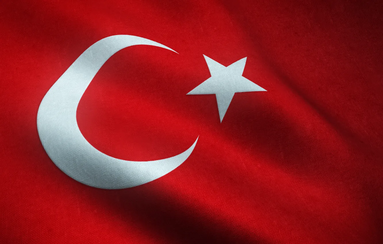 Photo wallpaper flag, turkey, moon star