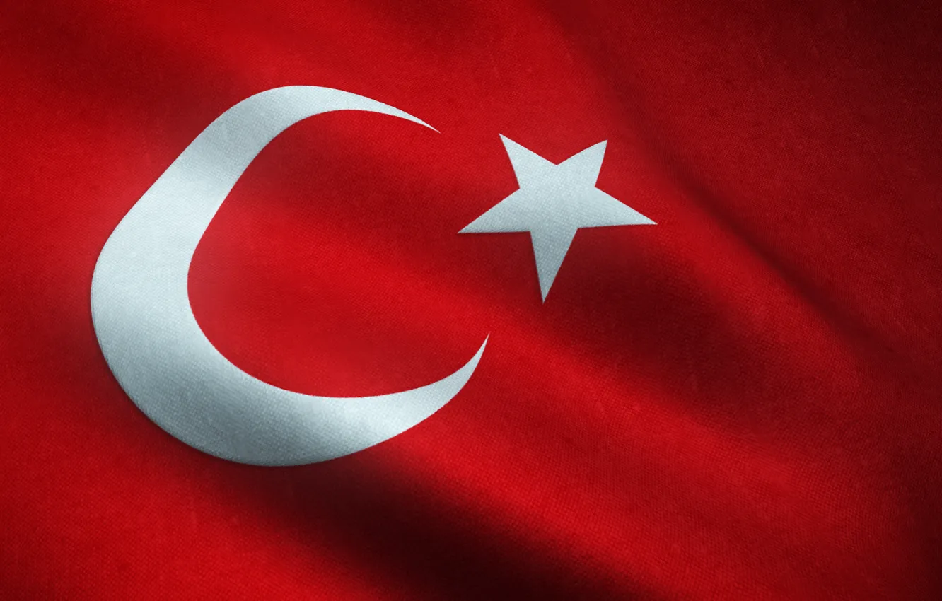 Photo wallpaper flag, Turkey, moon star