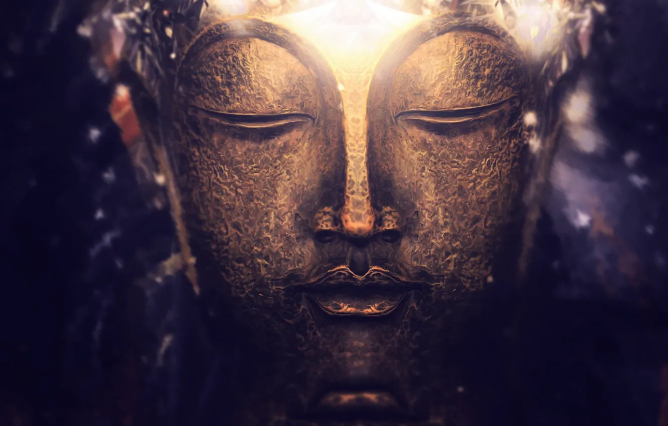 Photo wallpaper metal, face, Buddha