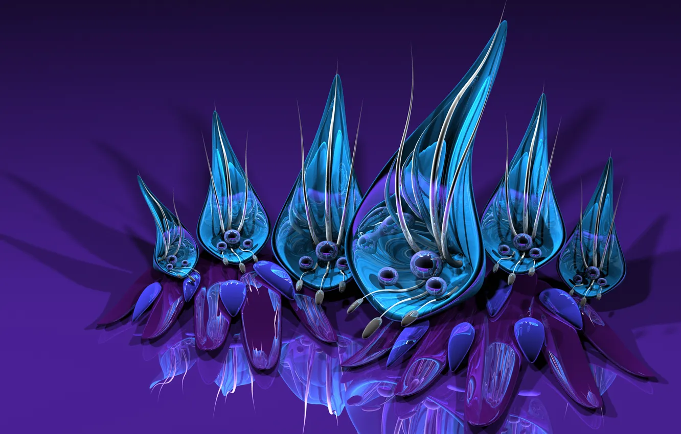 Photo wallpaper space, flowers, fiction, petals, the volume