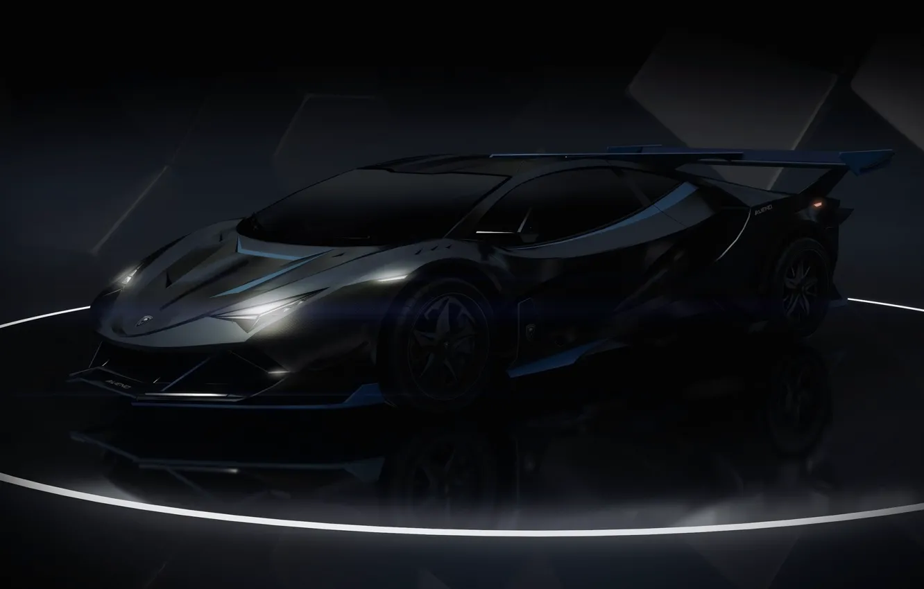 Photo wallpaper car, machine, auto, rendering, Lamborghini, supercar, night, render