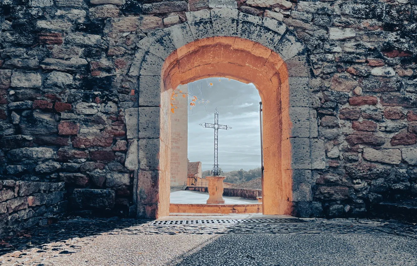 Photo wallpaper love, cross, view, God, building, door, Jesus, Jametlene Reskp