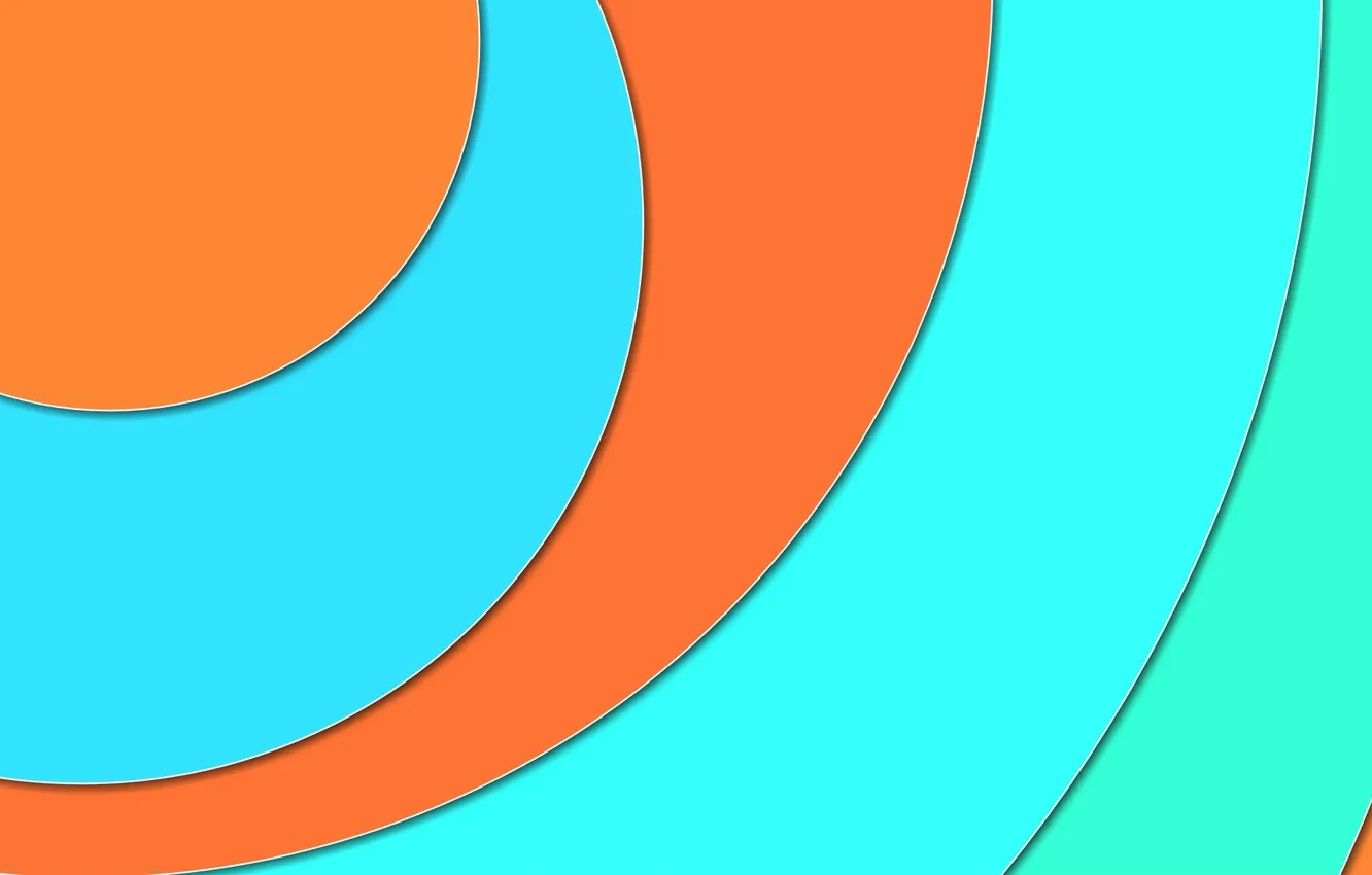 Photo wallpaper circles, orange, blue, geometry, design, material
