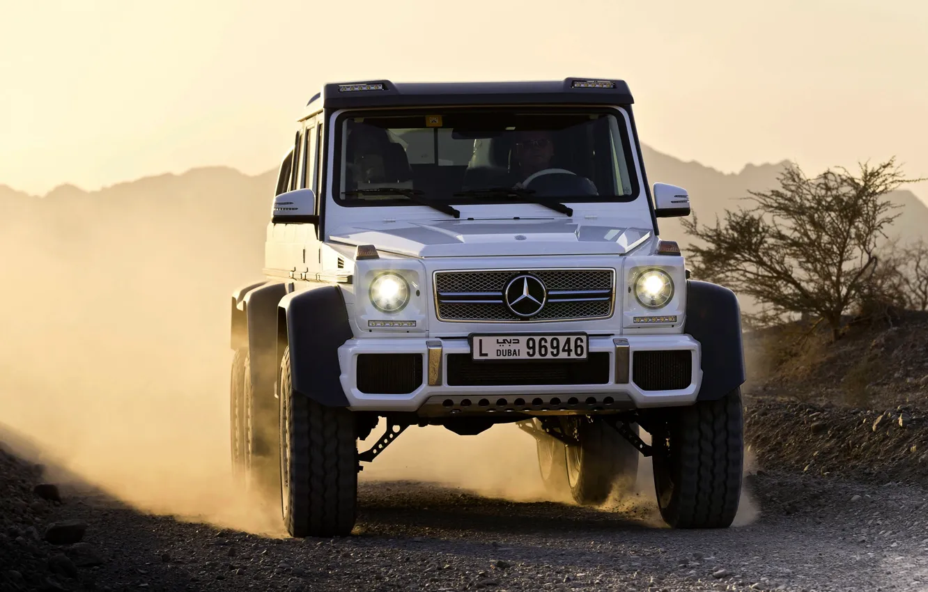 Photo wallpaper Mercedes-Benz, White, Mercedes, Logo, AMG, the front, SUV, G63