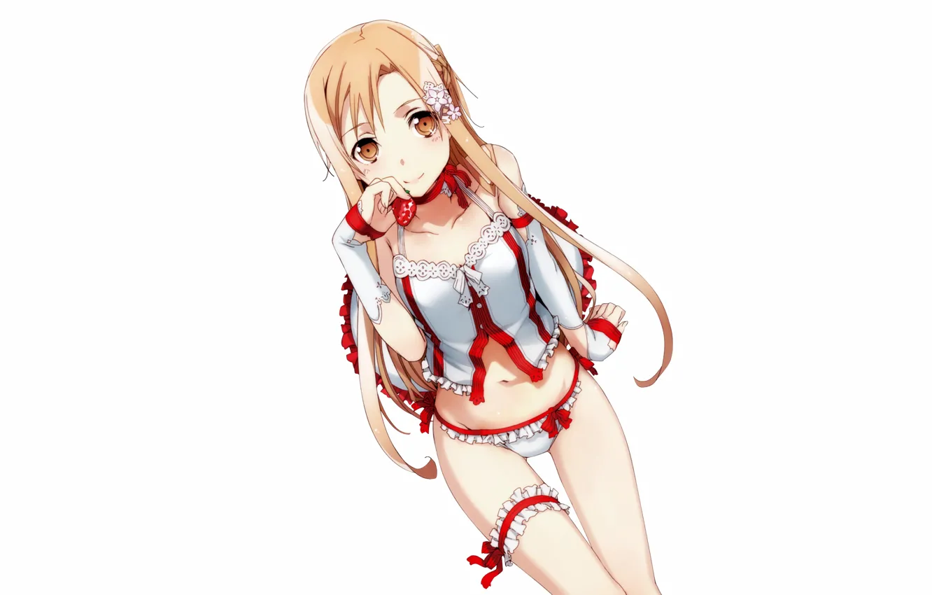 Photo wallpaper girl, sexy, lingerie, blouse, panties, long hair, anime, beautiful