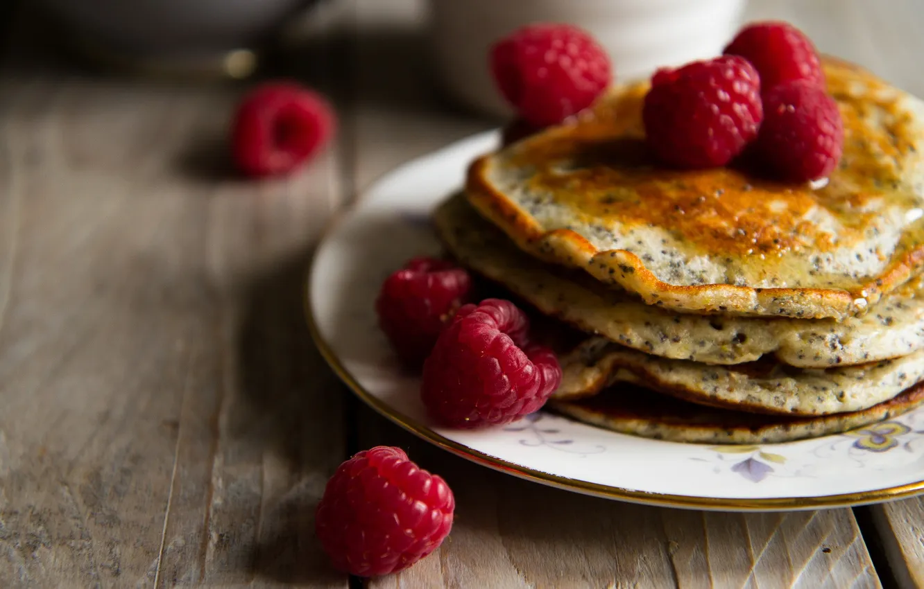 Photo wallpaper berries, food, pancakes