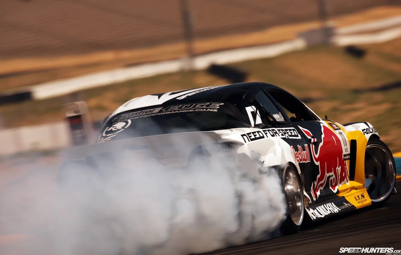 Photo wallpaper smoke, drift, Mazda, drift, Red Bull, smoke, Mazda, RX-8