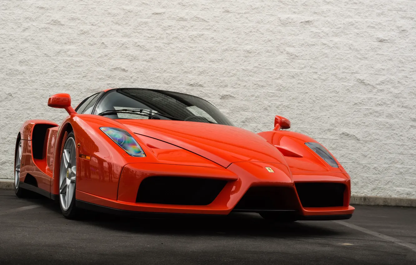 Photo wallpaper Ferrari, red, wall, supercar, Enzo