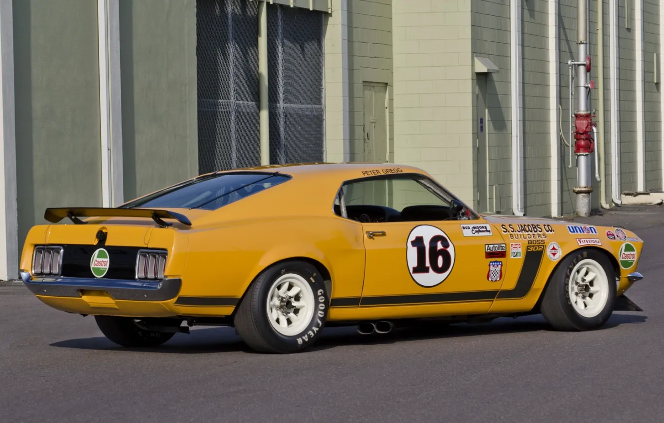 Photo wallpaper Muscle, Boss 302, Race, Ford Mustang, Racing, 1970, Trans Am