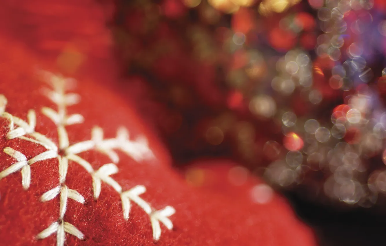 Photo wallpaper red, thread, holiday, Wallpaper from lolita777, decoration, blurry, bokeh, new year