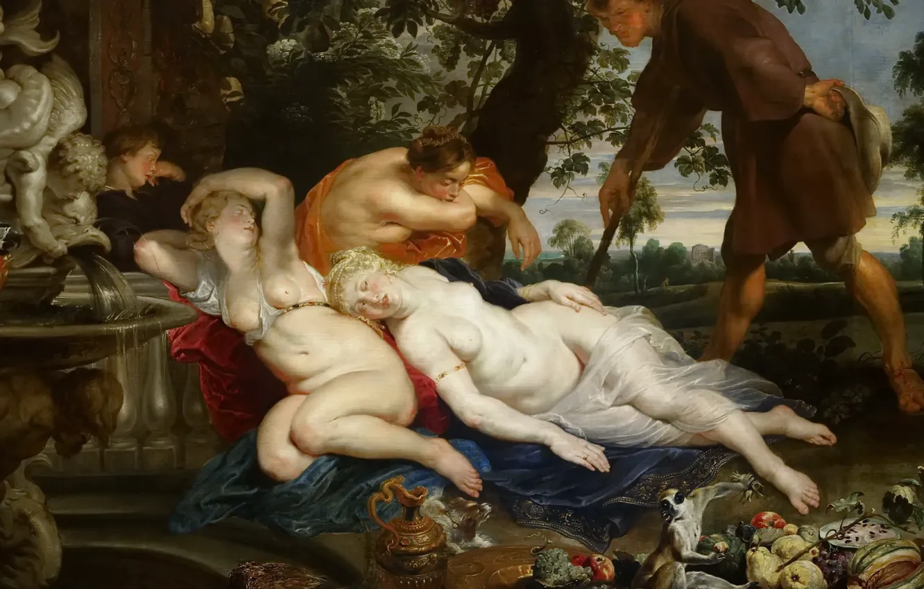 Photo wallpaper erotic, picture, Peter Paul Rubens, mythology, Pieter Paul Rubens, Cimon and Iphigenia