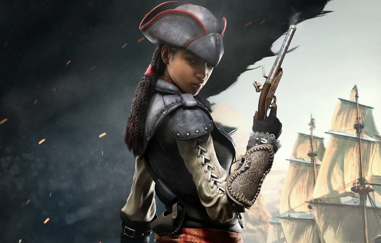 Photo wallpaper girl, pirate, assassin, Assassin's Creed IV: Black Flag, Evelyn