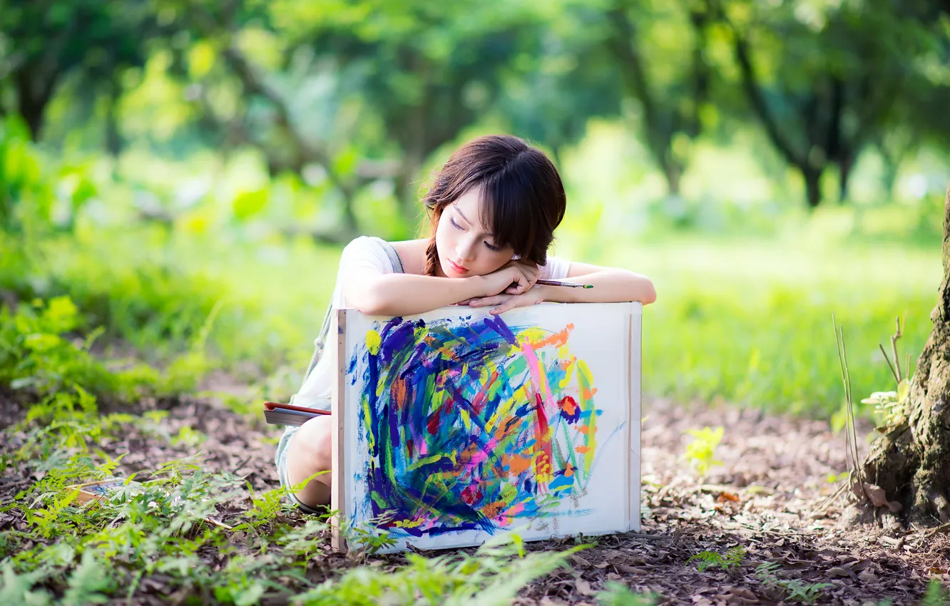 Photo wallpaper girl, mood, picture