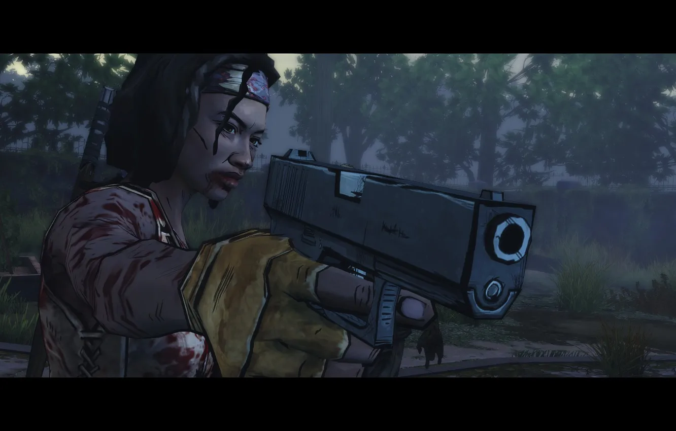 Photo wallpaper gun, Episode 3, The Walking Dead, Michonne