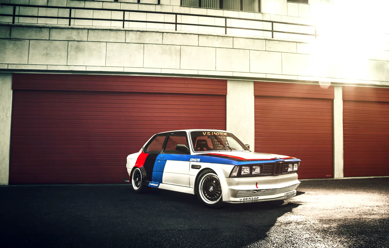 Photo wallpaper BMW, GTR, white, Blik, front, race car, 3 Series, kit