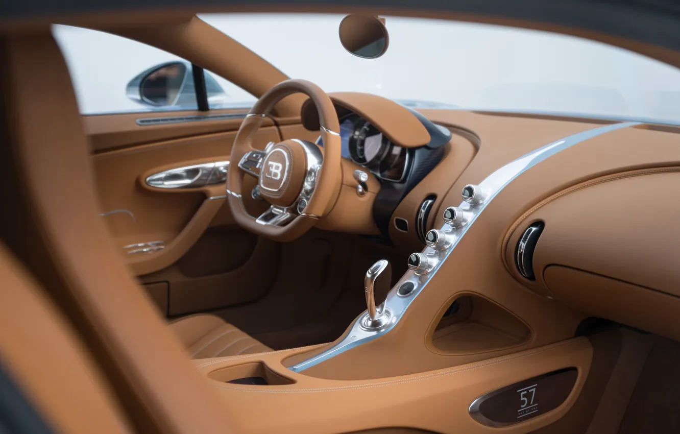 Photo wallpaper Bugatti, steering wheel, dashboard, Chiron, Bugatti Chiron Super Sport "57 One of One"