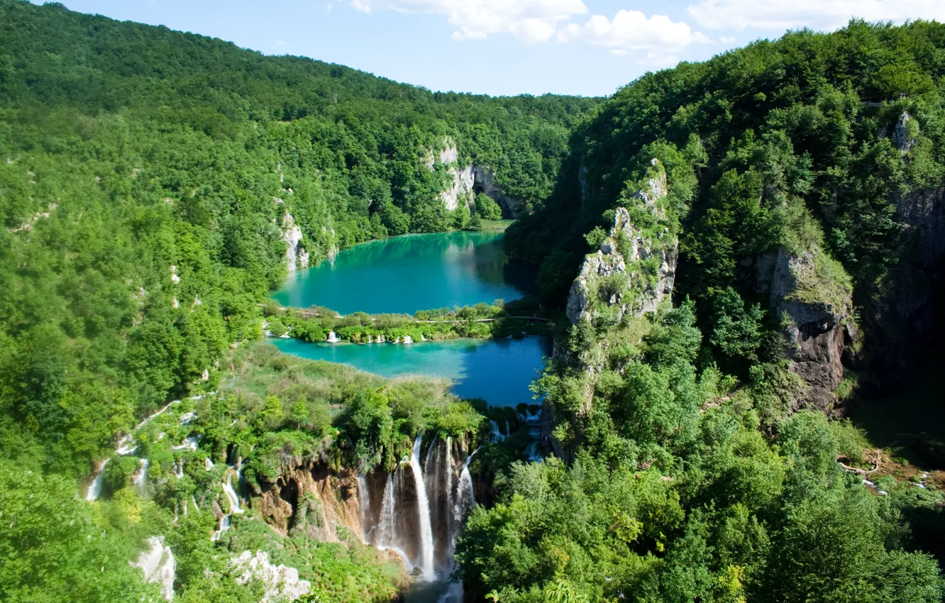 Photo wallpaper water, waterfalls, national Park, Plitvice lakes