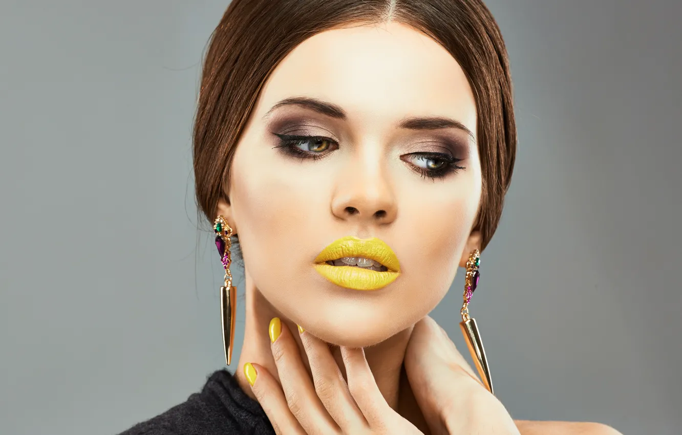 Photo wallpaper fashion, beauty, make up, Yellow Lips