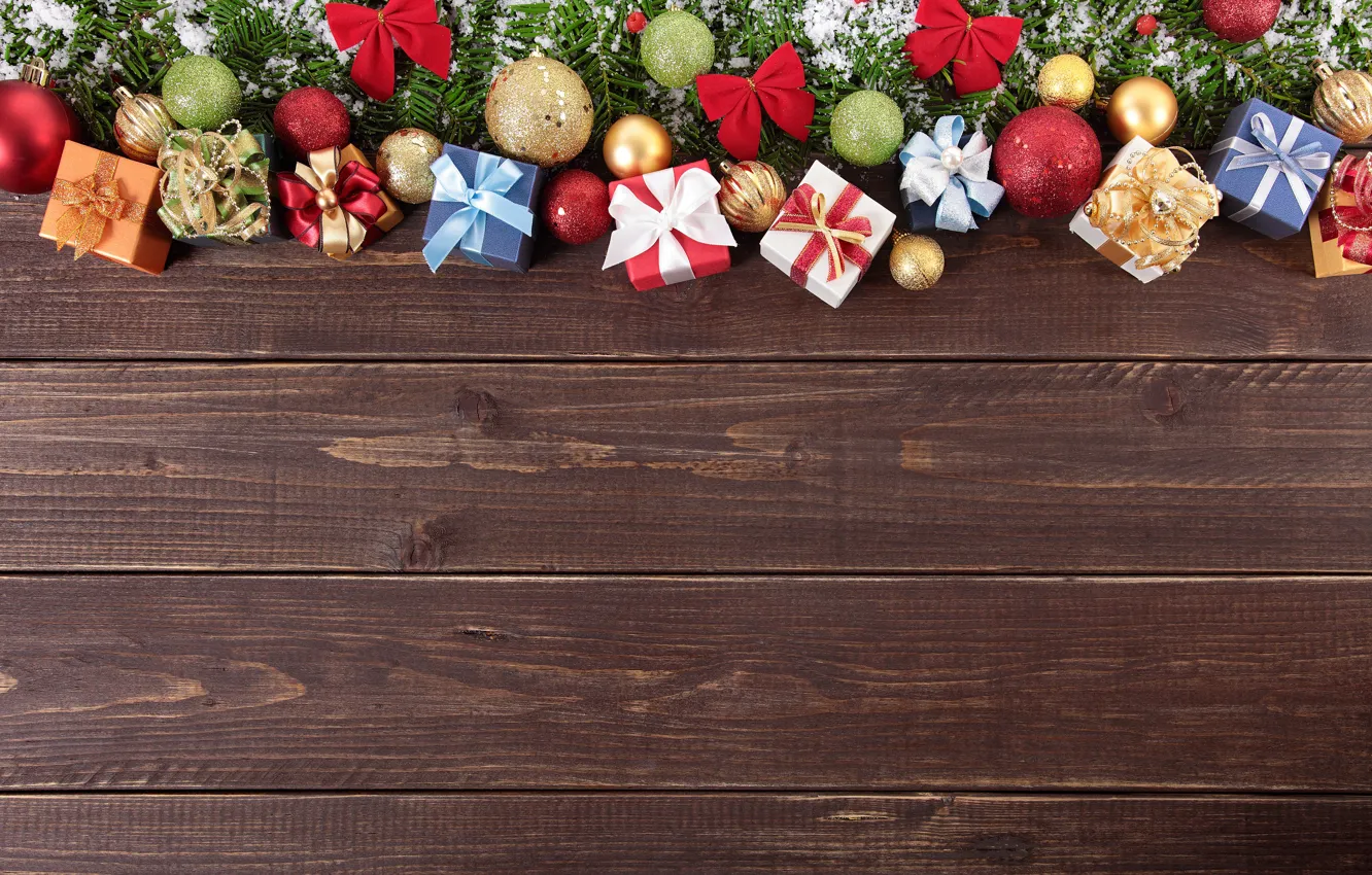 Photo wallpaper New Year, Christmas, wood, merry christmas, decoration, xmas, fir tree