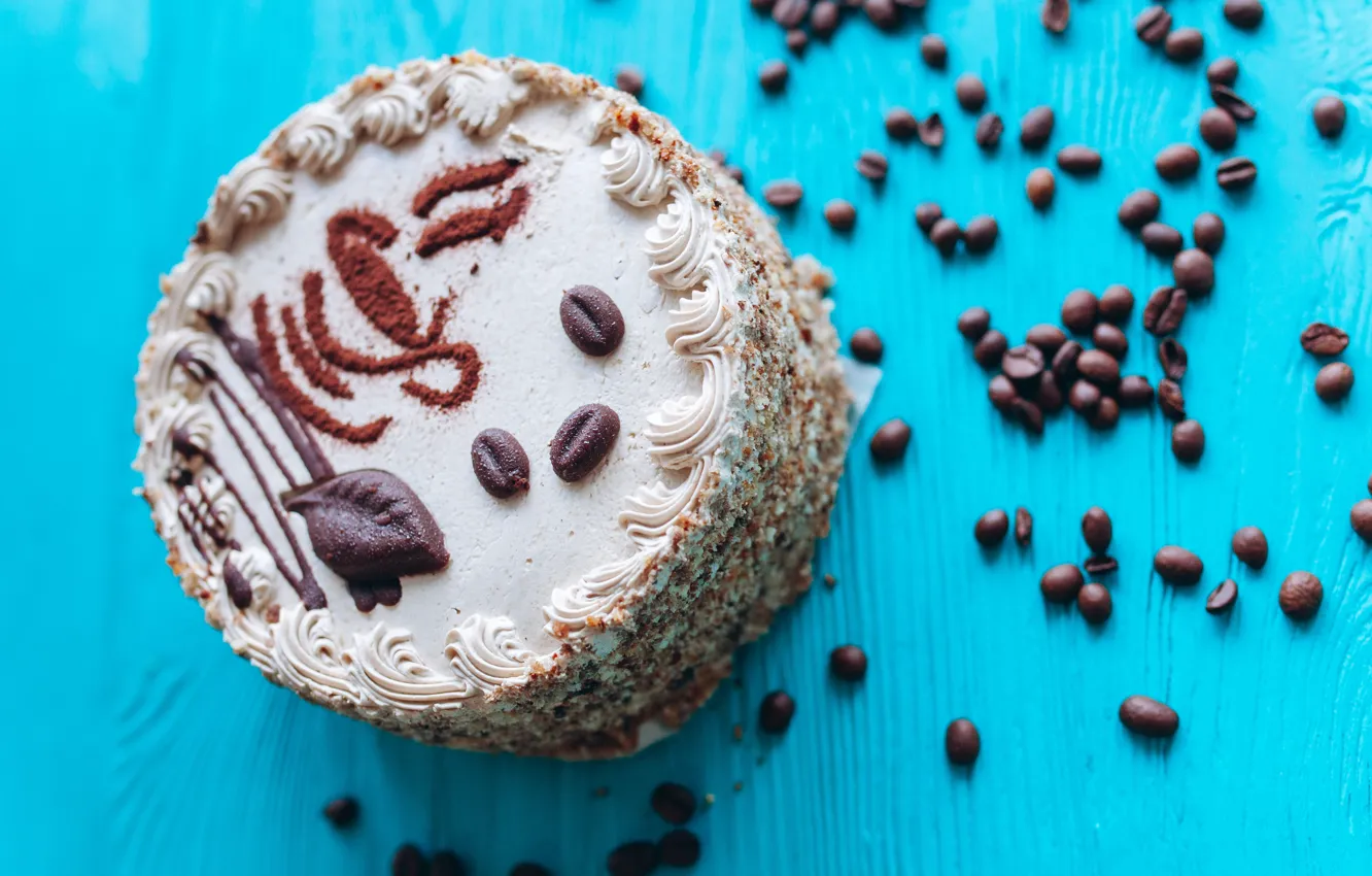 Photo wallpaper sweets, cake, coffee beans, cakes