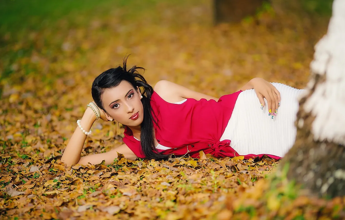 Photo wallpaper girl, nature, Asian