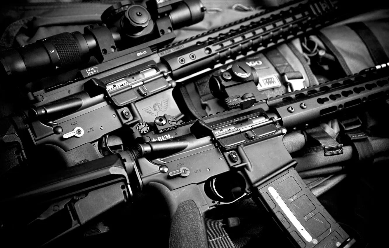 Photo wallpaper weapons, background, BCM, assault rifles