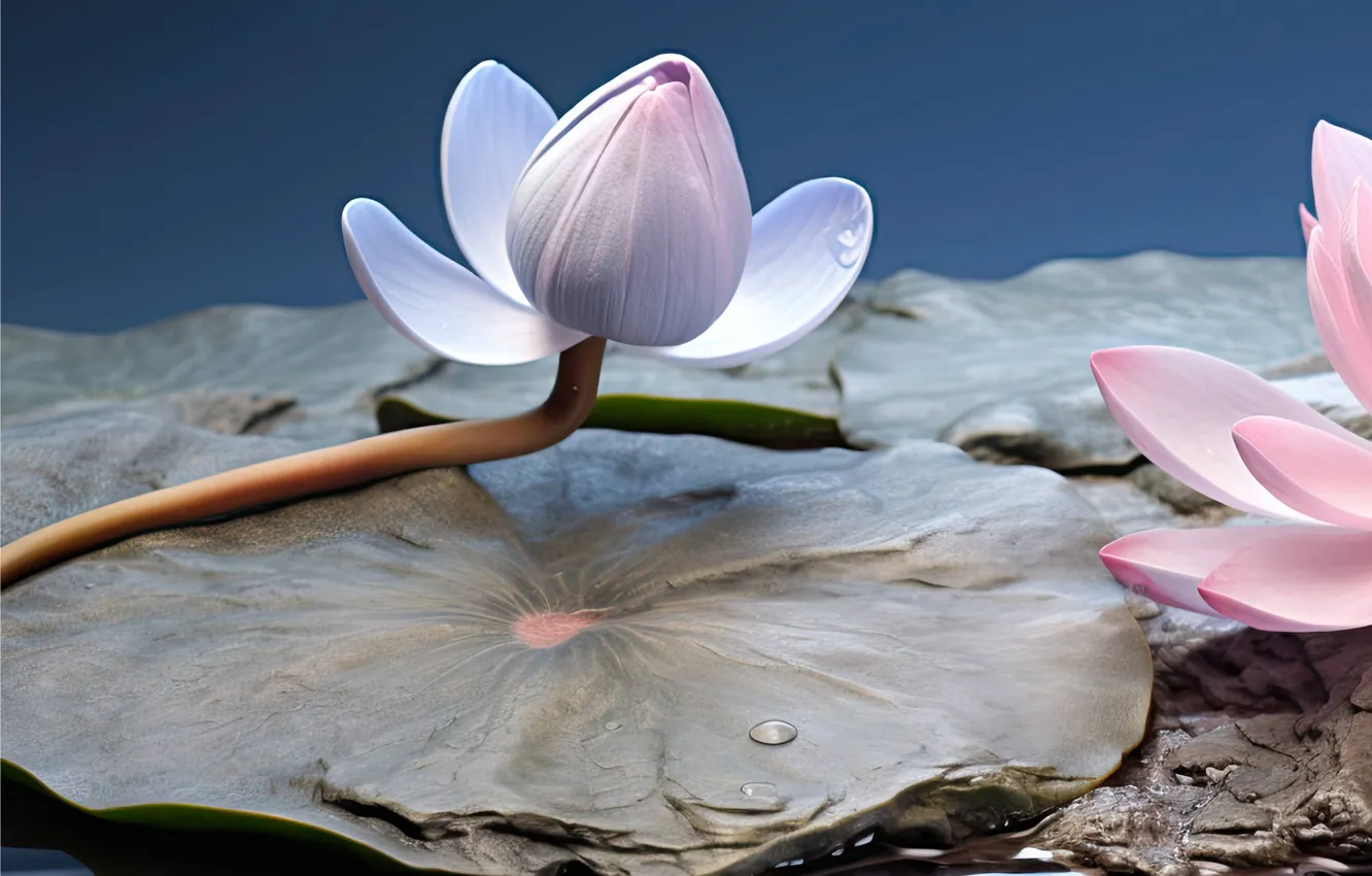 Photo wallpaper flower Lotus leaves, petals, garden, nature, bloom