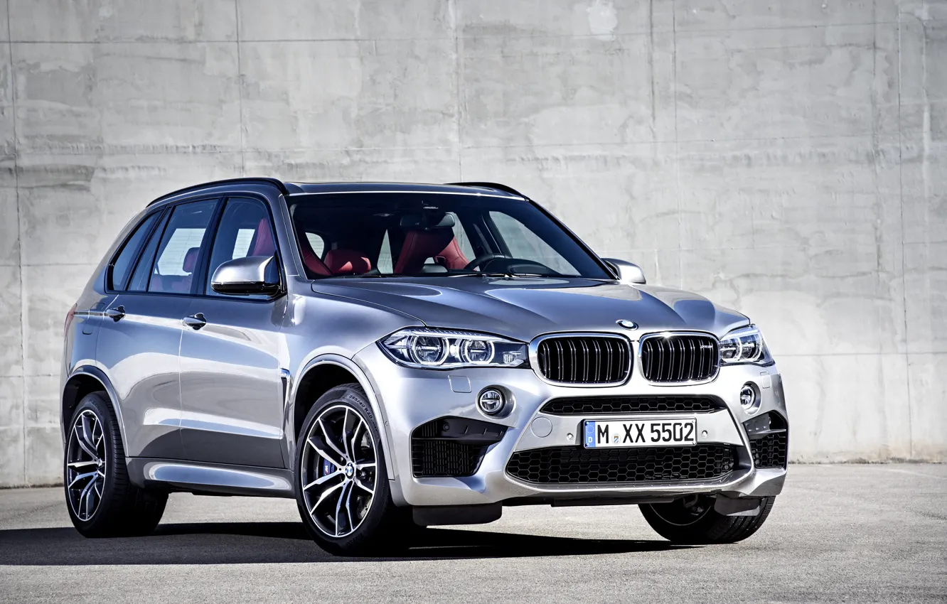 Photo wallpaper photo, BMW, Grey, Car, 2015, X5 M, Metallic