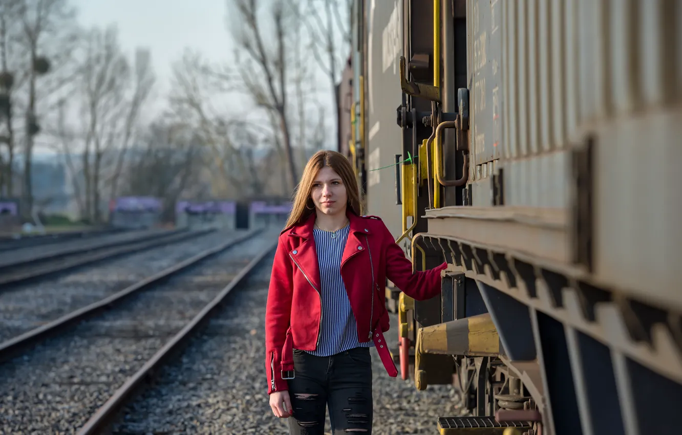 Photo wallpaper girl, style, station