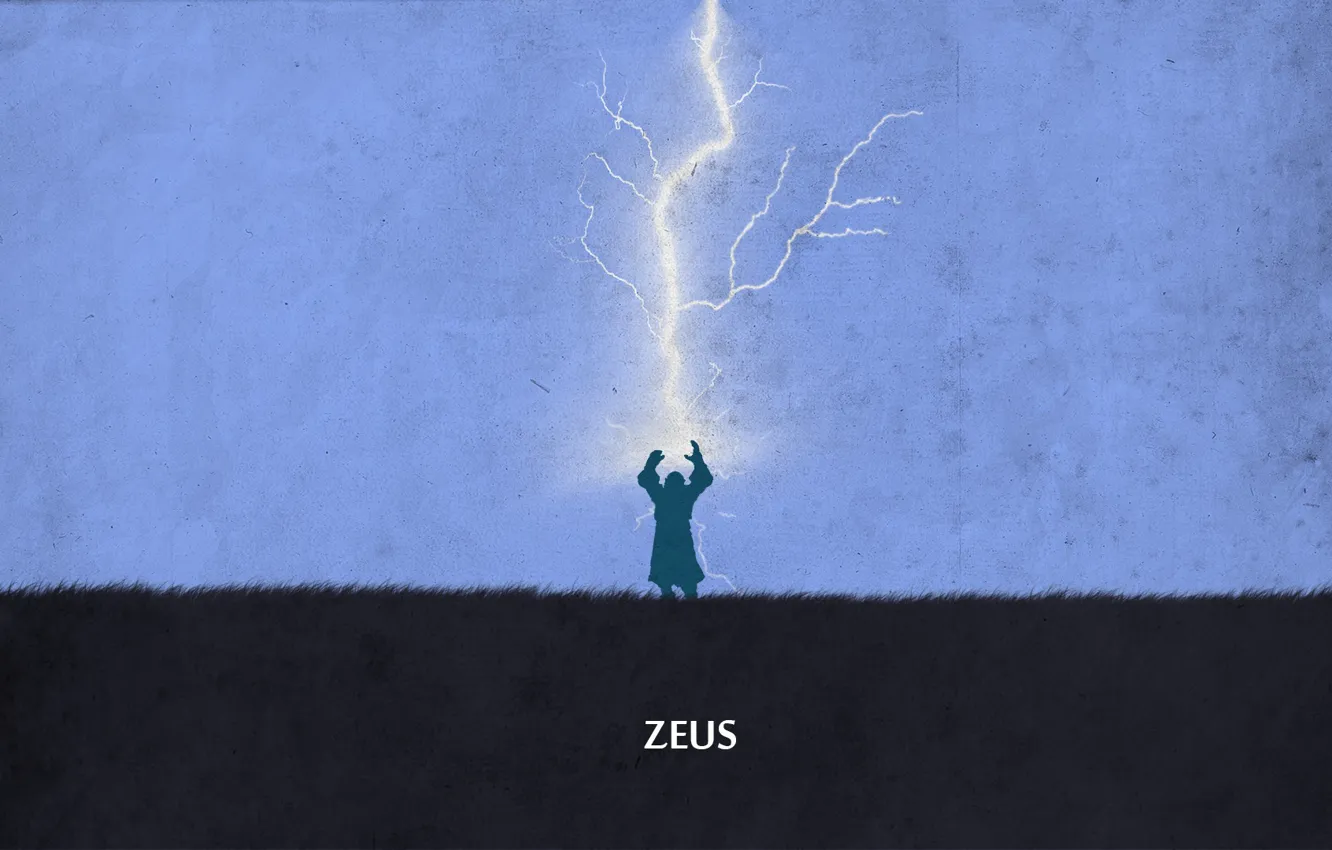 Photo wallpaper lightning, valve, zeus, dota 2, god, sheron1030, minimalsim, wrath