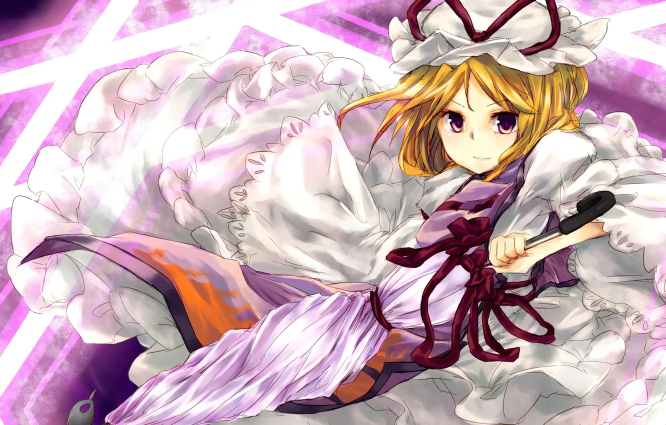 Photo wallpaper look, girl, smile, magic, umbrella, touhou, art, Strikingly Is Wait