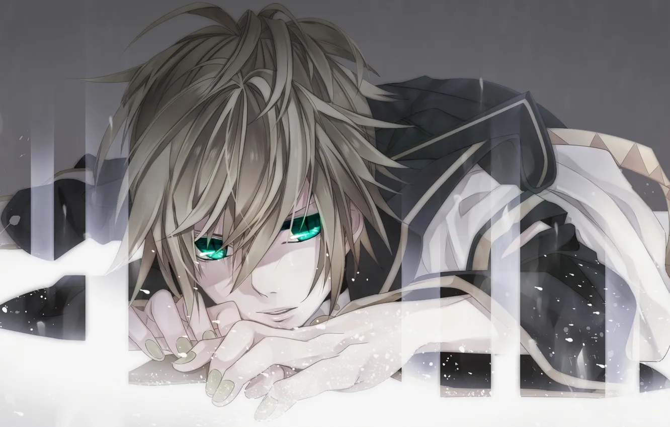 Photo wallpaper eyes, art, guy, vocaloid, Vocaloid, kagamine len