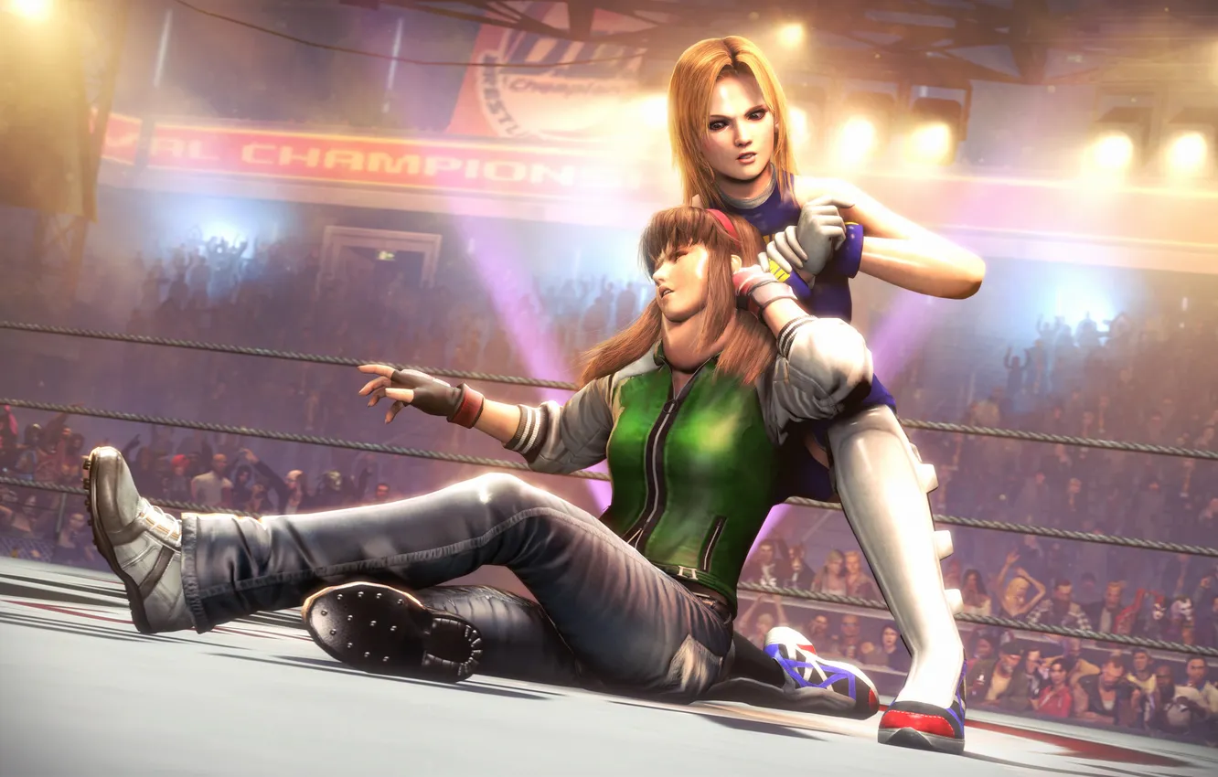 Photo wallpaper girl, the ring, fighter, capture, dead or alive, fighting, Hitomi, Tina Armstrong
